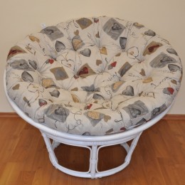 Ratanový PAPASAN 100 cm bílý, polstr  LOVE - RATANOVÝ NÁBYTEK - Křesla