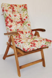 Polstr na TEAKOVÉ křeslo vysoké látka motiv vlčí mák - DOPLŇKY - Polstry a polštáře - Polstry na ZAHRADNÍ křesla
