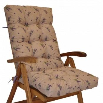 Polstr na TEAKOVÉ křeslo vysoké látka levandule - DOPLŇKY - Polstry a polštáře - Polstry na ZAHRADNÍ křesla