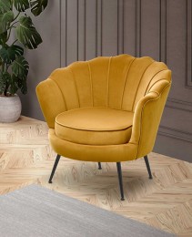 Designové polstrované křeslo AMÉLIA žluté - DESIGNOVÝ NÁBYTEK - Křesla a taburety