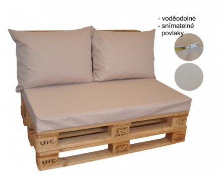 Polstry na PALETOVÝ nábytek voděodolné barva světle béžová - DOPLŇKY - Polstry a polštáře - Polstry na paletový nábytek