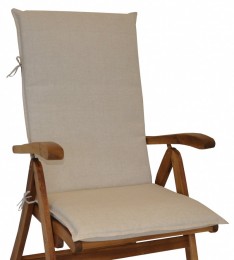 Polstr na ZAHRADNÍ křeslo UNI vysoké látka světle béžový melír - DOPLŇKY - Polstry a polštáře