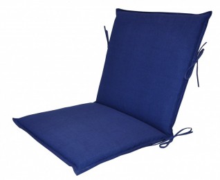 Polstr na zahradní křeslo UNI s nízkým opěradlem látka tmavě modrý melír - POLSTRY A POLŠTÁŘE - Polstry na ZAHRADNÍ KŘESLA
