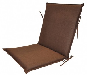 Polstr na zahradní křeslo UNI s nízkým opěradlem látka hnědý melír - POLSTRY A POLŠTÁŘE - Polstry na ZAHRADNÍ KŘESLA