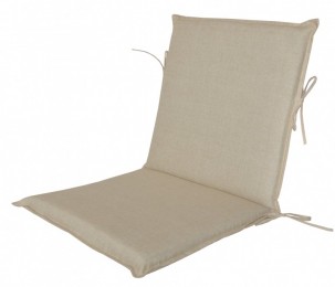 Polstr na zahradní křeslo UNI s nízkým opěradlem látka světle béžový melír - POLSTRY A POLŠTÁŘE - Polstry na ZAHRADNÍ KŘESLA