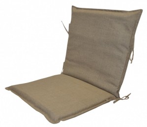 Polstr na zahradní křeslo UNI s nízkým opěradlem látka tmavě béžový melír - POLSTRY A POLŠTÁŘE - Polstry na ZAHRADNÍ KŘESLA