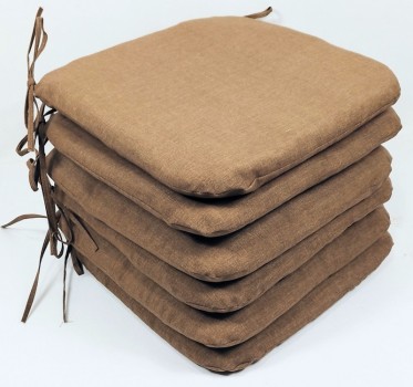 Sedák 40x40 cm látka HNĚDÝ melír set 6 kusů - DOPLŇKY - Polstry a polštáře - Polstry na židle