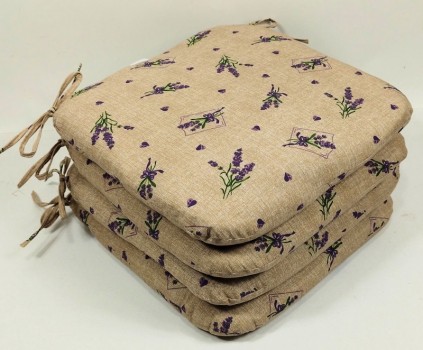 Sedák 40x40 cm látka LEVANDULE set 4 kusy - DOPLŇKY - Polstry a polštáře - Polstry na židle