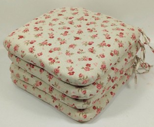 Sedák 40x40 cm látka RůŽIČKY set 4 kusy - DOPLŇKY - Polstry a polštáře - Polstry na židle