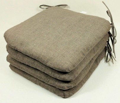 Sedák 40x40 cm látka TMAVĚ BÉŽOVÝ melír - set 4 kusy - DOPLŇKY - Polstry a polštáře - Polstry na židle