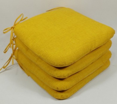 Sedák 40x40 cm látka ŽLUTÝ melír set 4 kusy - DOPLŇKY - Polstry a polštáře - Polstry na židle