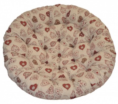 Polstr na křeslo PAPASAN 110 cm motiv červená srdce - DOPLŇKY - Polstry a polštáře - Polstry na křeslo PAPASAN