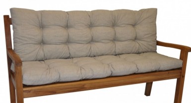 Polstr na zahradní LAVIČKU 120 cm látka tmavě béžový melír - DOPLŇKY - Polstry a polštáře