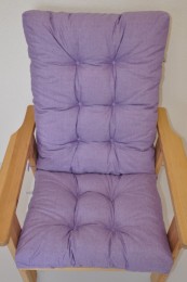 Polstr na DŘEVĚNÉ křeslo vysoké látka fialový melír - DOPLŇKY - Polstry a polštáře - Polstry na ZAHRADNÍ křesla