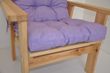 Polstr na DŘEVĚNÉ křeslo vysoké látka fialový melír - DOPLŇKY - Polstry a polštáře - Polstry na ZAHRADNÍ křesla