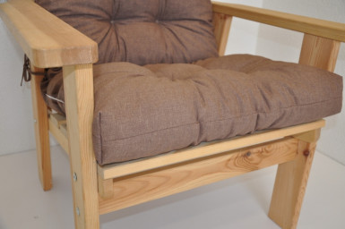 Polstr na DŘEVĚNÉ křeslo vysoké látka hnědý melír - DOPLŇKY - Polstry a polštáře - Polstry na ZAHRADNÍ křesla