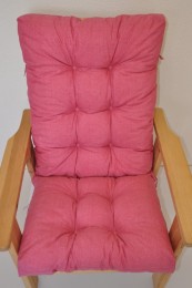 Polstr na DŘEVĚNÉ křeslo vysoké látka malinový melír - DOPLŇKY - Polstry a polštáře - Polstry na ZAHRADNÍ křesla