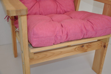 Polstr na DŘEVĚNÉ křeslo vysoké látka malinový melír - DOPLŇKY - Polstry a polštáře - Polstry na ZAHRADNÍ křesla