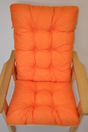 Polstr na DŘEVĚNÉ křeslo vysoké látka oranžový melír - DOPLŇKY - Polstry a polštáře - Polstry na ZAHRADNÍ křesla