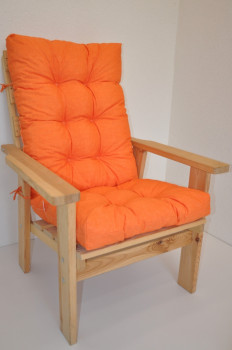 Polstr na DŘEVĚNÉ křeslo vysoké látka oranžový melír - DOPLŇKY - Polstry a polštáře - Polstry na ZAHRADNÍ křesla