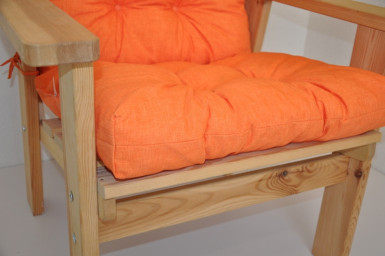 Polstr na DŘEVĚNÉ křeslo vysoké látka oranžový melír - DOPLŇKY - Polstry a polštáře - Polstry na ZAHRADNÍ křesla