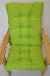 Polstr na DŘEVĚNÉ křeslo vysoké látka světle zelený melír - DOPLŇKY - Polstry a polštáře - Polstry na ZAHRADNÍ křesla