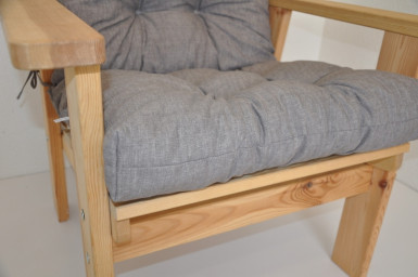 Polstr na DŘEVĚNÉ křeslo vysoké látka šedý melír - DOPLŇKY - Polstry a polštáře - Polstry na ZAHRADNÍ křesla