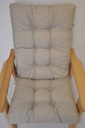 Polstr na DŘEVĚNÉ křeslo vysoké látka tmavě béžový melír - DOPLŇKY - Polstry a polštáře - Polstry na ZAHRADNÍ křesla