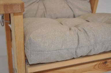 Polstr na DŘEVĚNÉ křeslo vysoké látka tmavě béžový melír - DOPLŇKY - Polstry a polštáře - Polstry na ZAHRADNÍ křesla