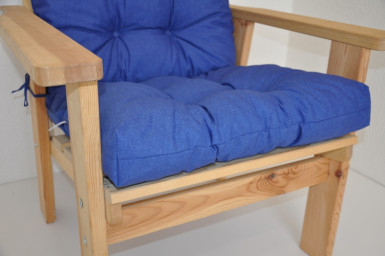 Polstr na DŘEVĚNÉ křeslo vysoké látka tmavě modrý melír - DOPLŇKY - Polstry a polštáře - Polstry na ZAHRADNÍ křesla