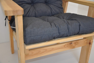 Polstr na DŘEVĚNÉ křeslo vysoké látka tmavě šedý melír - DOPLŇKY - Polstry a polštáře - Polstry na ZAHRADNÍ křesla