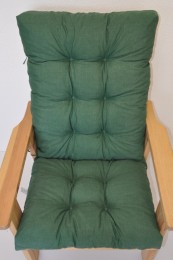 Polstr na DŘEVĚNÉ křeslo vysoké látka tmavě zelený melír - DOPLŇKY - Polstry a polštáře - Polstry na ZAHRADNÍ křesla
