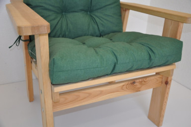 Polstr na DŘEVĚNÉ křeslo vysoké látka tmavě zelený melír - DOPLŇKY - Polstry a polštáře - Polstry na ZAHRADNÍ křesla