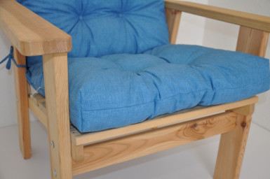 Polstr na DŘEVĚNÉ křeslo vysoké látka tyrkysovy melír - DOPLŇKY - Polstry a polštáře - Polstry na ZAHRADNÍ křesla