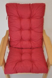 Polstr na DŘEVĚNÉ křeslo vysoké látka vínový melír - DOPLŇKY - Polstry a polštáře - Polstry na ZAHRADNÍ křesla