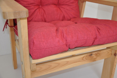 Polstr na DŘEVĚNÉ křeslo vysoké látka vínový melír - DOPLŇKY - Polstry a polštáře - Polstry na ZAHRADNÍ křesla