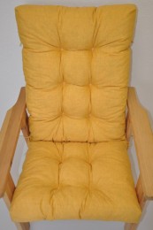 Polstr na DŘEVĚNÉ křeslo vysoké látka žlutý melír - DOPLŇKY - Polstry a polštáře - Polstry na ZAHRADNÍ křesla