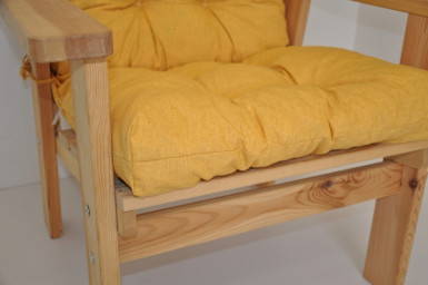 Polstr na DŘEVĚNÉ křeslo vysoké látka žlutý melír - DOPLŇKY - Polstry a polštáře - Polstry na ZAHRADNÍ křesla