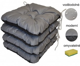 Podsedák šedý voděodolný - set 4 kusy - DOPLŇKY - Polstry a polštáře