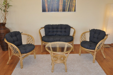 Sada polstrů na soupravu BAHAMA tmavě šedý melír - DOPLŇKY - Polstry a polštáře