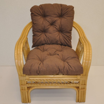 Polstr na křeslo RIO DE JANEIRO látka hnědý melír - DOPLŇKY - Polstry a polštáře - Polstry na RATANOVÁ křesla