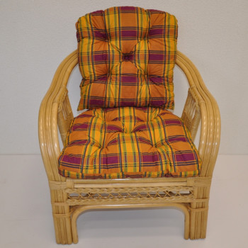 Polstr na křeslo RIO DE JANEIRO látka okrová kostka - DOPLŇKY - Polstry a polštáře - Polstry na RATANOVÁ křesla