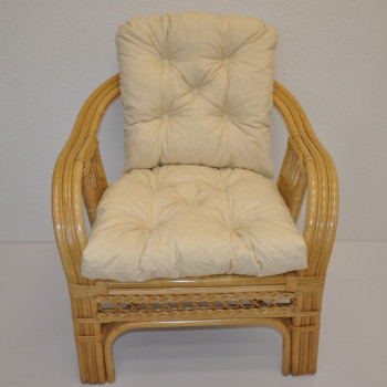 Polstr na křeslo RIO DE JANEIRO látka světle béžový melír - DOPLŇKY - Polstry a polštáře - Polstry na RATANOVÁ křesla