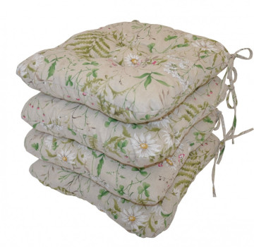 Sedák UNI látka kapradí - set 4 kusy - DOPLŇKY - Polstry a polštáře - Polstry na ŽIDLE