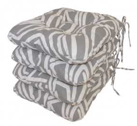 Sedák UNI látka šedobílá mozaika - set 4 kusy - DOPLŇKY - Polstry a polštáře