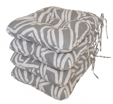 Sedák UNI látka šedobílá mozaika - set 4 kusy - DOPLŇKY - Polstry a polštáře - Polstry na ŽIDLE