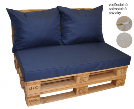 Polstry na paletový nábytek voděodolné barva MODRÁ - DOPLŇKY - Polstry a polštáře - Polstry na PALETOVÝ nábytek