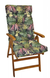 Polstr na TEAKOVÉ křeslo vysoké látka UNIKO monstera - POLSTRY A POLŠTÁŘE - Polstry na ZAHRADNÍ KŘESLA