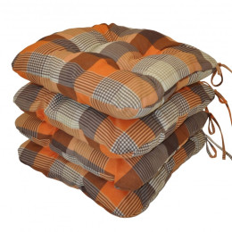 Sedák UNI motiv UNIKO oranžová kostka - set 4 kusy - DOPLŇKY - Polstry na ZÁVĚSNÉ houpačky