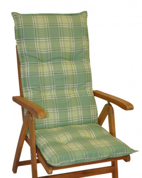 Polstr na ZAHRADNÍ křeslo UNI excelent vysoké látka zelená kostka - DOPLŇKY - Polstry na ZÁVĚSNÉ houpačky - Polstry na ZAHRADNÍ křesla